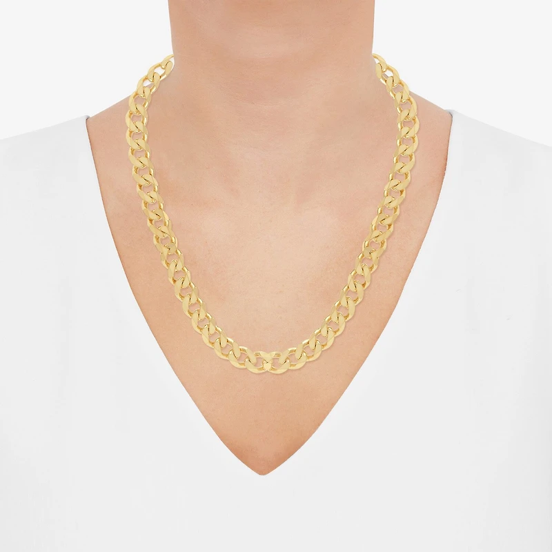 Made in Italy Mens 14K Gold Over Silver 22 Inch Curb Chain Necklace