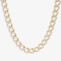 Made in Italy Mens 14K Gold Over Silver 24 Inch Curb Chain Necklace