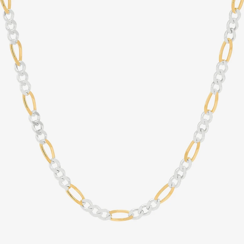 Made in Italy Unisex Adult 24K Gold Over Silver Inch Figaro Chain Necklace