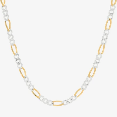 Made in Italy Unisex Adult 14K Gold Over Silver Inch Figaro Chain Necklace