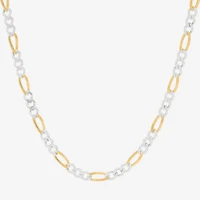 Made in Italy Unisex Adult 24K Gold Over Silver Inch Figaro Chain Necklace