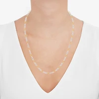 Made in Italy Unisex Adult 24K Gold Over Silver 24 Inch Figaro Chain Necklace