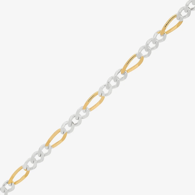 Made in Italy Unisex Adult 24K Gold Over Silver 24 Inch Figaro Chain Necklace