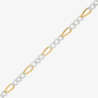 Made in Italy Unisex Adult 24K Gold Over Silver 24 Inch Figaro Chain Necklace