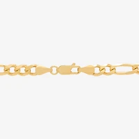 Made in Italy Mens 24K Gold Over Silver 22 Inch Figaro Chain Necklace