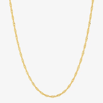 Made in Italy Womens 14K Gold Over Silver Inch Singapore Chain Necklace