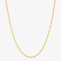 Made in Italy Womens 14K Gold Over Silver Inch Singapore Chain Necklace