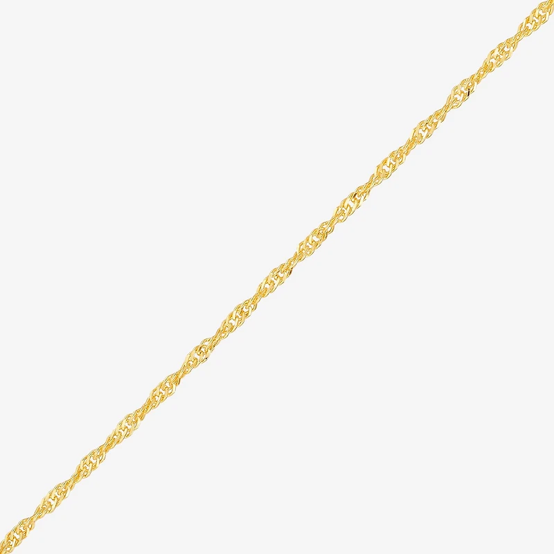 Made in Italy Womens 14K Gold Over Silver Inch Singapore Chain Necklace