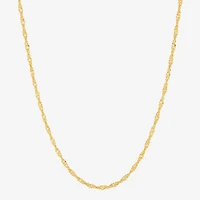 Made in Italy Womens 14K Gold Over Silver 20 Inch Singapore Chain Necklace