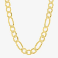 Made in Italy Womens 14K Gold Over Silver Inch Figaro Chain Necklace