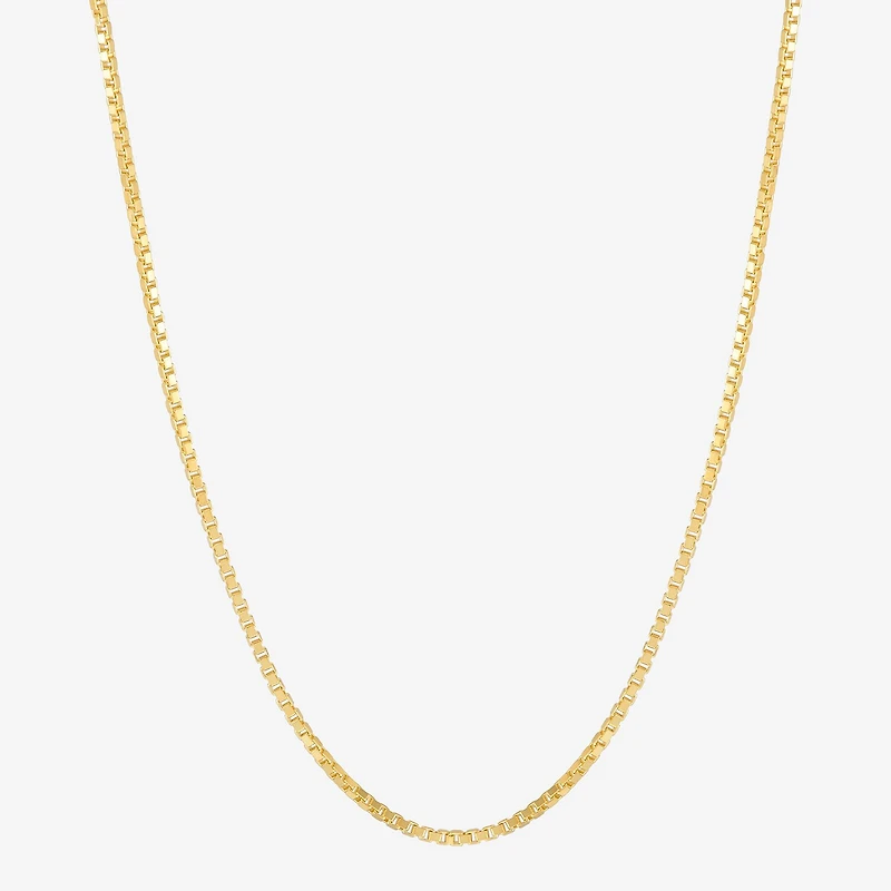 Made in Italy Womens 14K Gold Over Silver Inch Box Chain Necklace