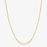 Made in Italy Womens 14K Gold Over Silver Inch Box Chain Necklace