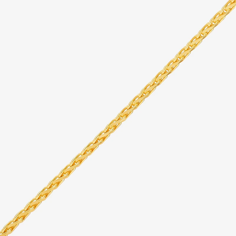 Made in Italy Womens 24K Gold Over Silver Inch Wheat Chain Necklace