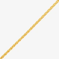 Made in Italy Womens 24K Gold Over Silver Inch Wheat Chain Necklace