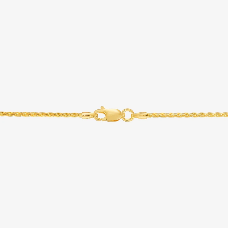 Made in Italy Womens 24K Gold Over Silver 20 Inch Wheat Chain Necklace
