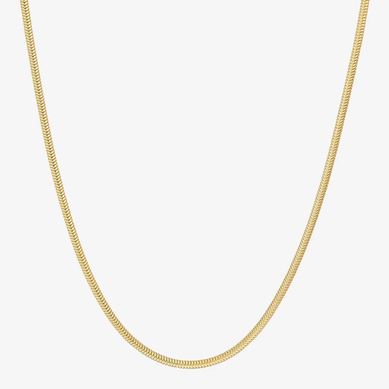 Made in Italy Unisex Adult 24K Gold Over Silver Inch Snake Chain Necklace