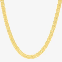 Made in Italy Womens 18K Gold Over Silver 24 Inch Wheat Chain Necklace