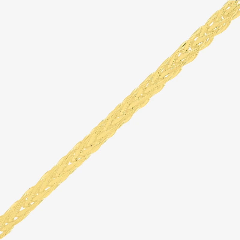Made in Italy Womens 18K Gold Over Silver 24 Inch Wheat Chain Necklace