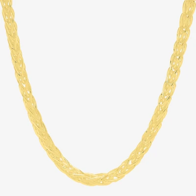 Made in Italy Womens 14K Gold Over Silver Inch Wheat Chain Necklace