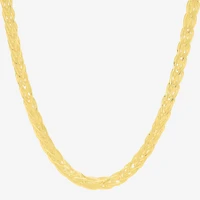 Made in Italy Womens 14K Gold Over Silver Inch Wheat Chain Necklace