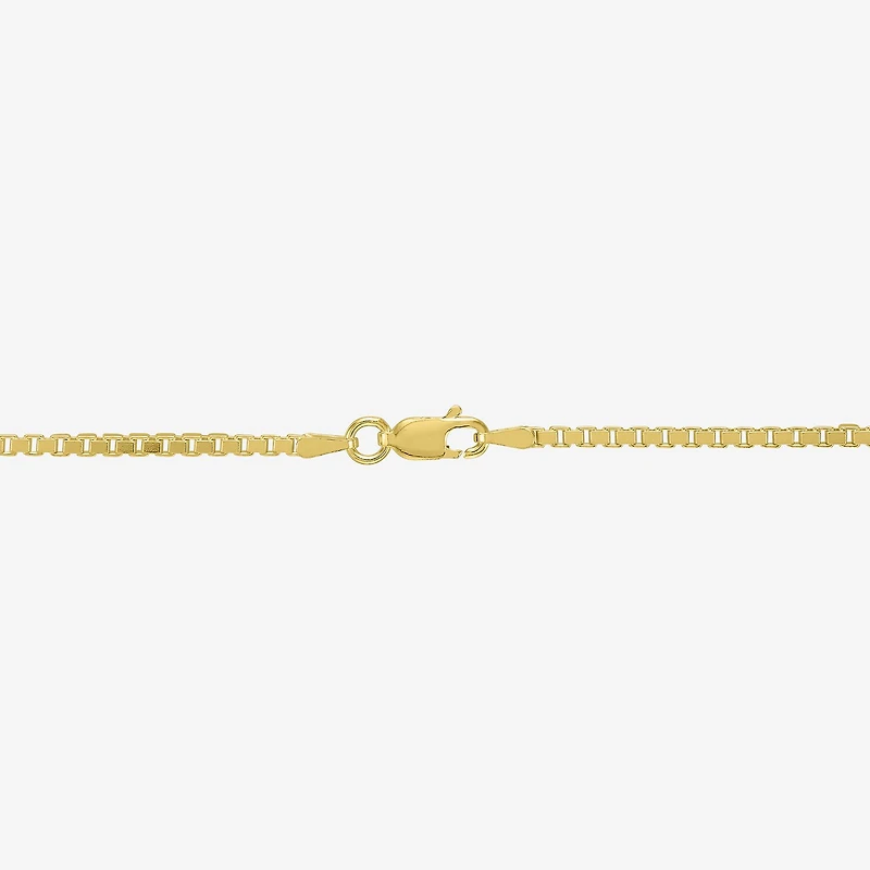 Made in Italy Womens 14K Gold Over Silver 22 Inch Box Chain Necklace