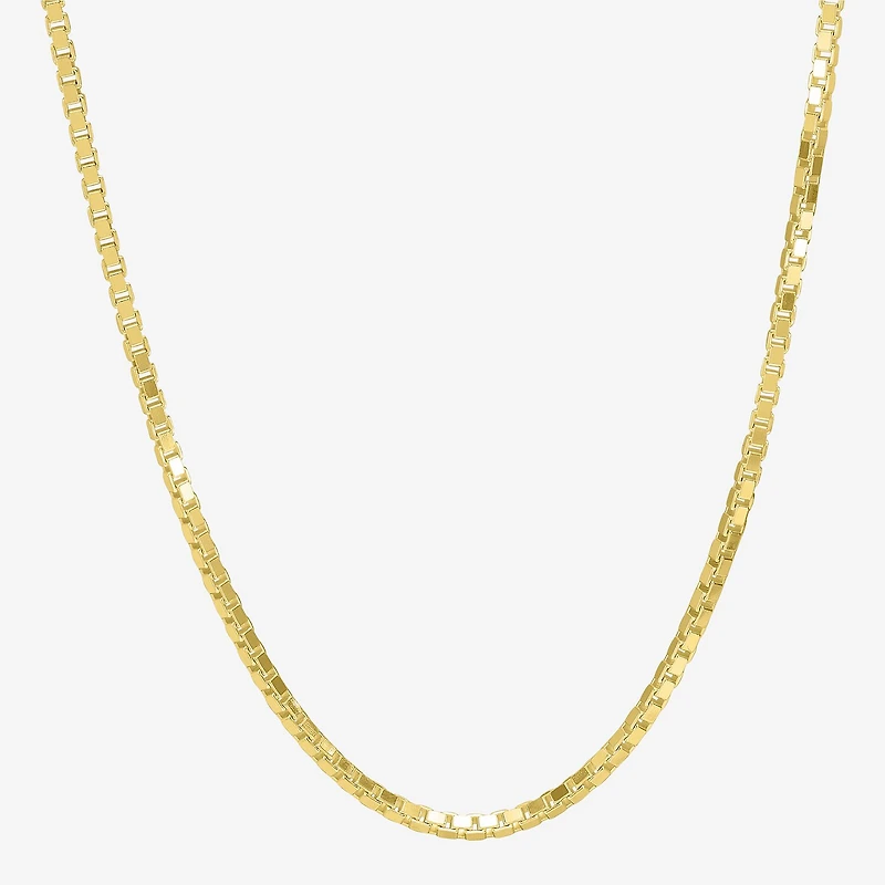 Made in Italy Womens 14K Gold Over Silver 22 Inch Box Chain Necklace