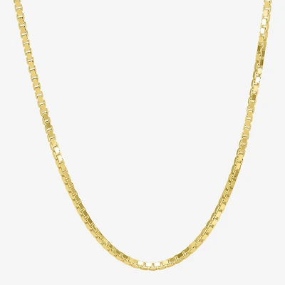 Made in Italy Womens 14K Gold Over Silver 22 Inch Box Chain Necklace