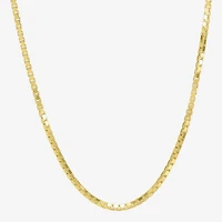 Made in Italy Womens 14K Gold Over Silver 22 Inch Box Chain Necklace