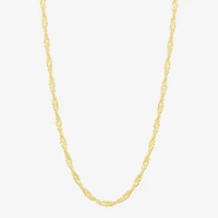 Made in Italy Womens 18K Gold Over Silver Inch Singapore Chain Necklace