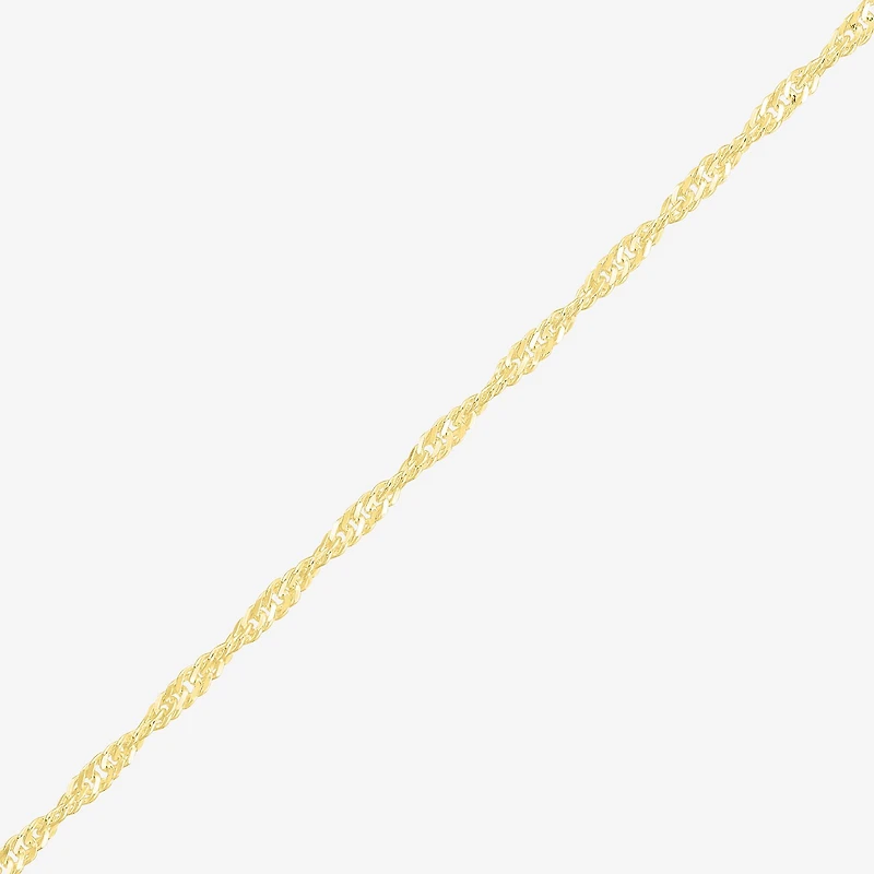 Made in Italy Womens 18K Gold Over Silver Inch Singapore Chain Necklace