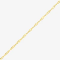 Made in Italy Womens 18K Gold Over Silver Inch Singapore Chain Necklace