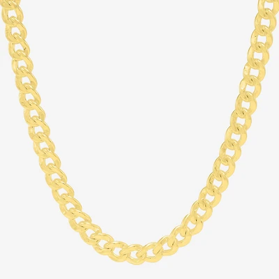 Made in Italy Womens 14K Gold Over Silver Inch Curb Chain Necklace