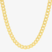 Made in Italy Womens 14K Gold Over Silver Inch Curb Chain Necklace