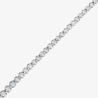 (G / Si1-Si2) Womens White Diamond Sterling Silver 17 Inch Tennis Necklace