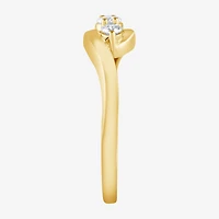 (G / Si1-Si2) Womens 1/4 CT. T.W. Lab Grown White Diamond 14K Gold Over Silver 3-Stone Cocktail Ring