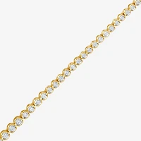 (G / Si1-Si2) Womens White Diamond Sterling Silver 17 Inch Tennis Necklace