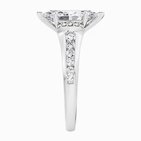 F / Vs2) Womens CT. T.W. Lab Grown White Diamond 10K Gold Marquise Side Stone Engagement Ring