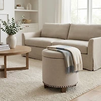 Kinfine HomePop Luxury Small Storage Ottoman
