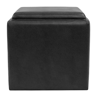 Kinfine HomePop Lift-Off Lid Ottoman Faux Leather