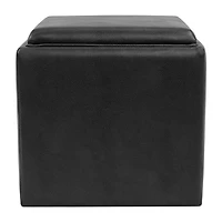 Kinfine HomePop Lift-Off Lid Ottoman Faux Leather