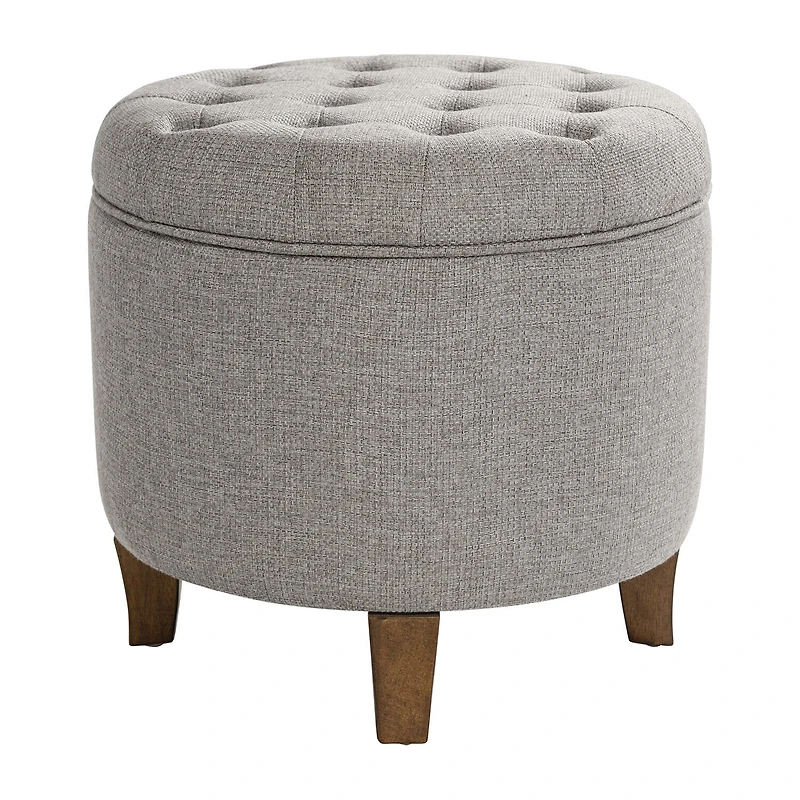 Kinfine Small Round Tufted Storage Ottoman