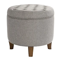 Kinfine Small Round Tufted Storage Ottoman