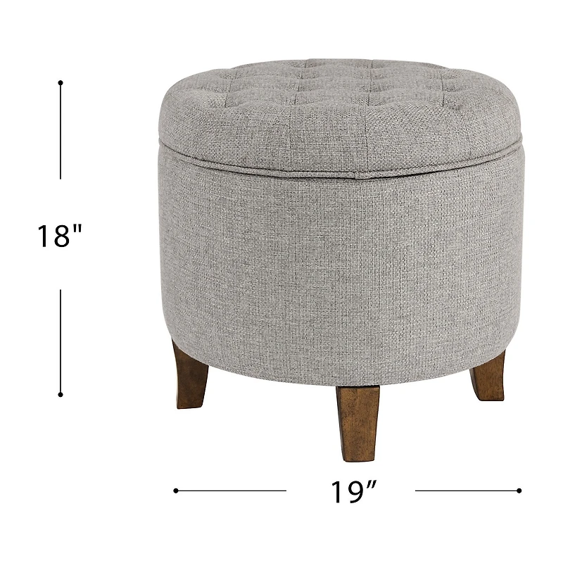 Kinfine Small Round Tufted Storage Ottoman