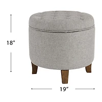 Kinfine Small Round Tufted Storage Ottoman