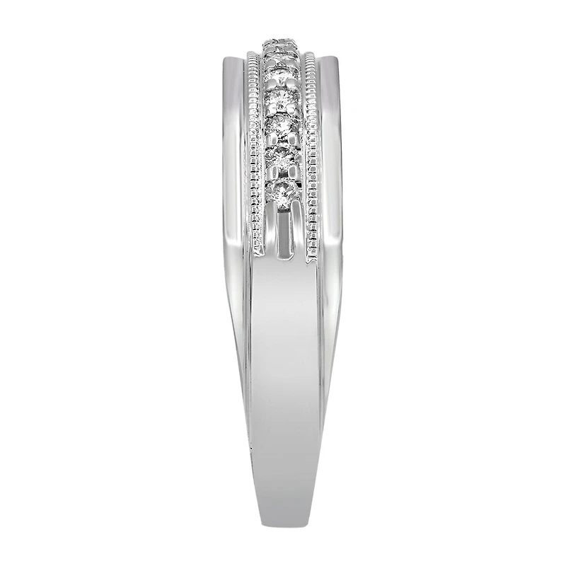 Mens 3MM 1/4 CT. T.W. Natural White Diamond 10K Gold Wedding Band