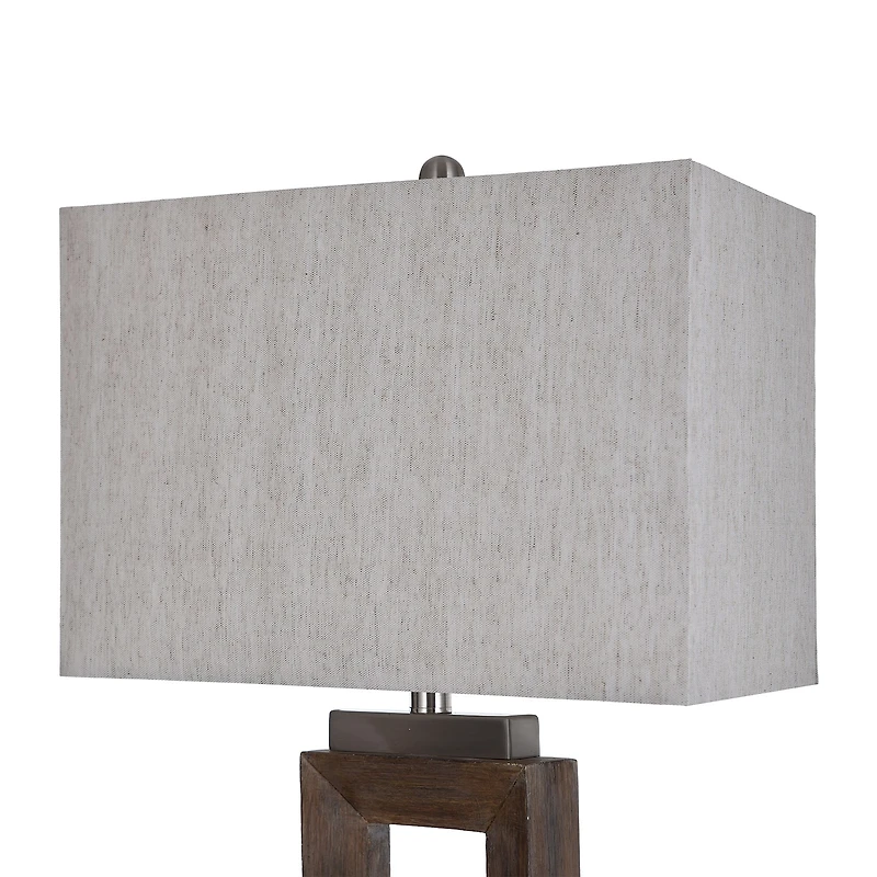 Stylecraft Moulded Hollow Rectangle Brushed Steel Accents Blue Finish Polyresin Table Lamp