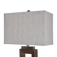 Stylecraft Moulded Hollow Rectangle Brushed Steel Accents Blue Finish Polyresin Table Lamp