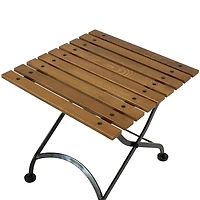 European Wood Folding Square Patio Side Table
