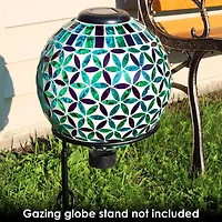 Net Health Shops Cool Blooms Mosaic Gazing Globe - 10 Inch Glass Yard Art