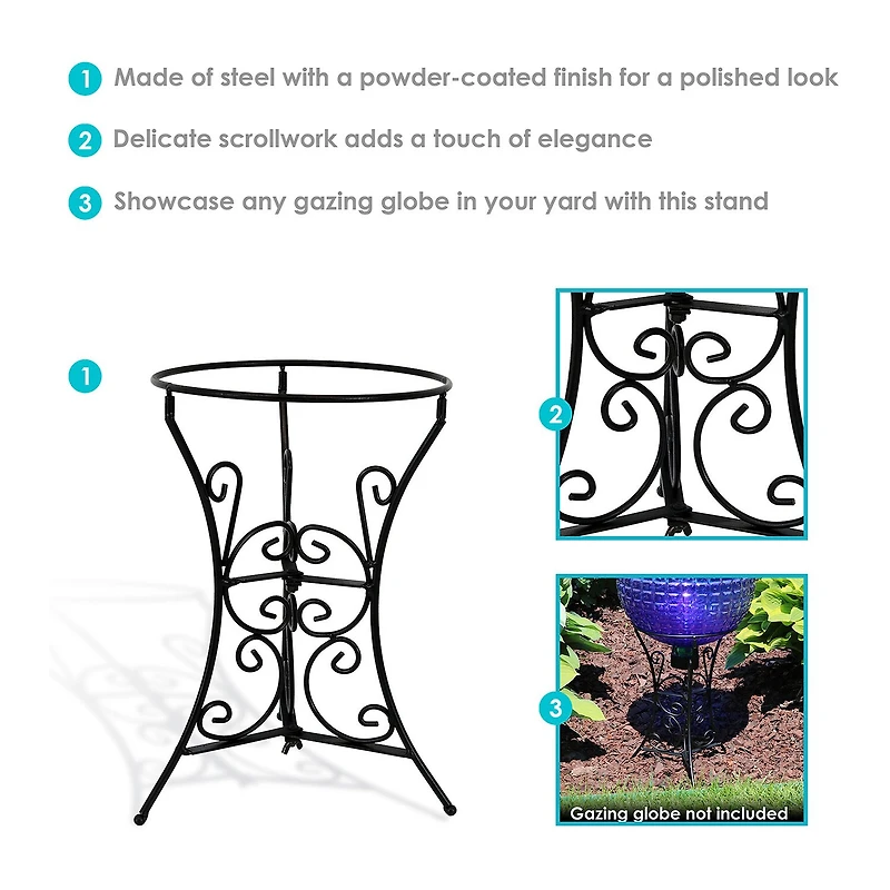 Net Health Shops Decorative Scroll Gazing Ball Stand Metal Yard Art